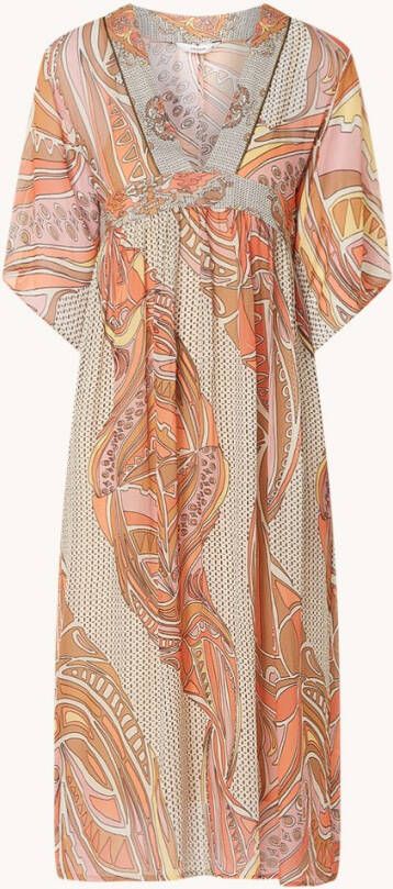 Summum Woman Maxi tuniekjurk met grafische print en strikceintuur