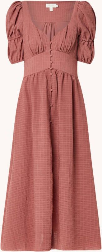 Ted Baker Angeia midi jurk van crê, pe met pofmouw