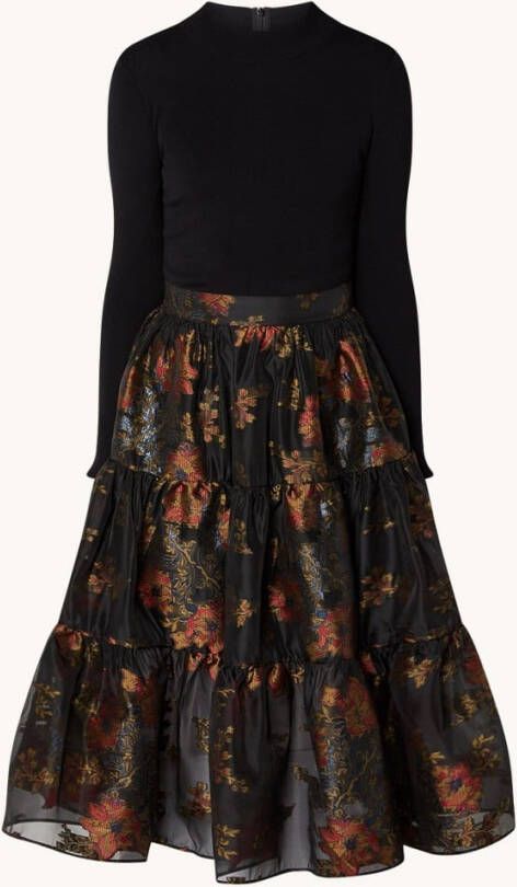 Ted Baker Audria midi A lijn jurk met jacquard dessin