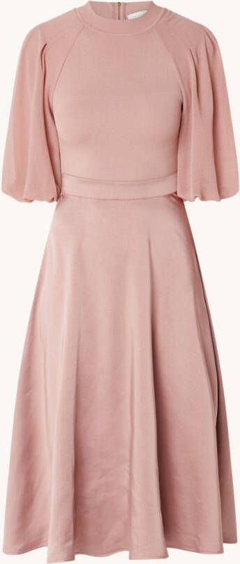 Ted Baker Brontei midi jurk van satijn met ballonmouw