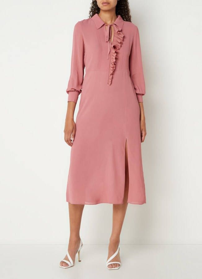 Ted Baker Faithiy midi jurk met strikkraag en volant