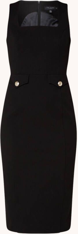 Ted Baker Josiaa midi jurk met rechte hals