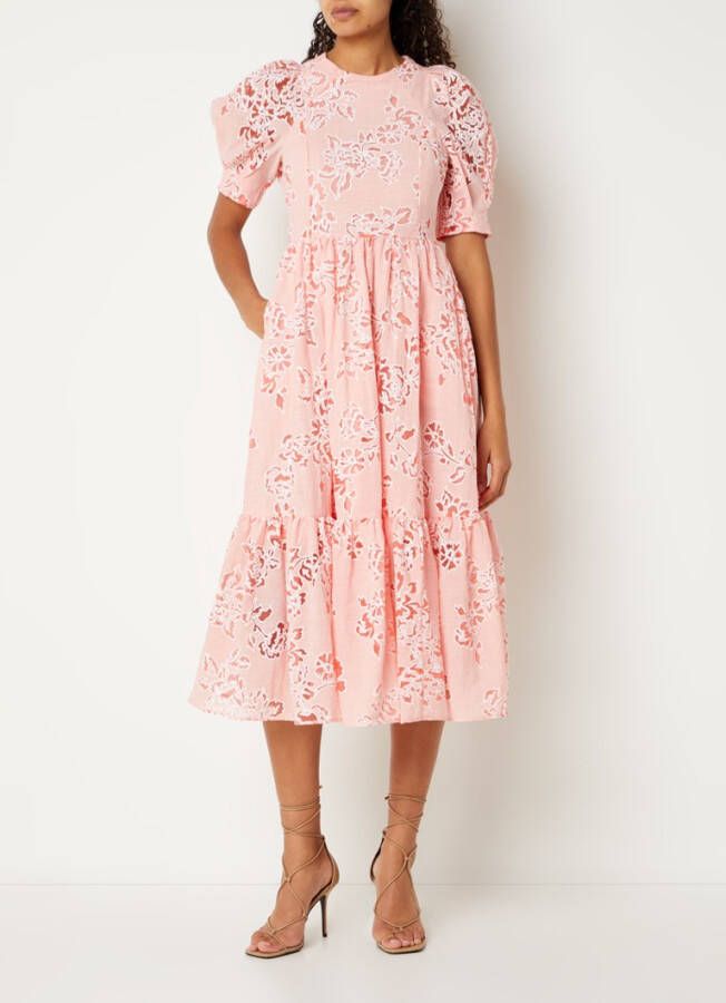 Ted Baker Midi jurk met bloemenprint en pofmouw