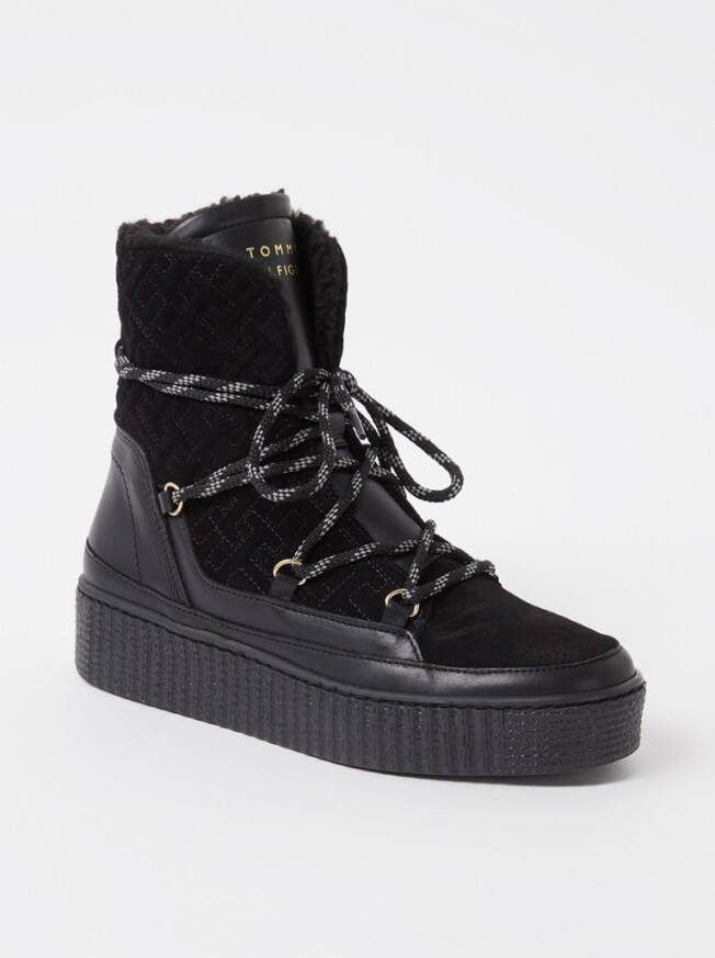 Tommy Hilfiger Snowboot van leer met suè, de details