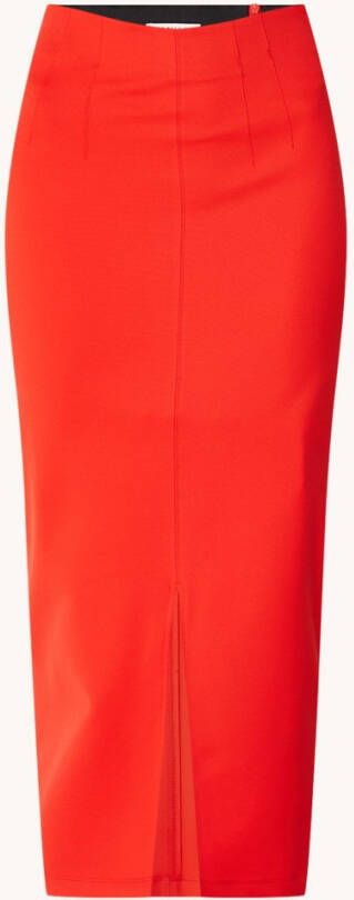 Vanilia Midi kokerrok met split