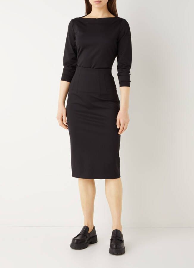 Vanilia Midi kokerrok met stretch