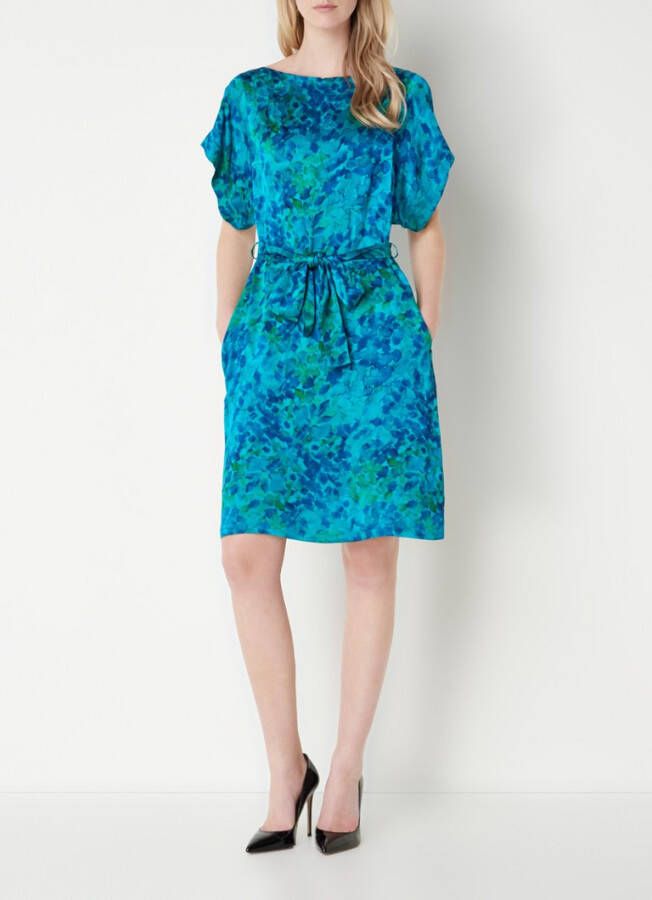 Vanilia Mini jurk met jacquard dessin en steekzakken