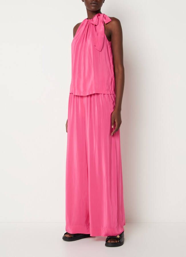 Vanilia Mouwloze top met gestrikt detail