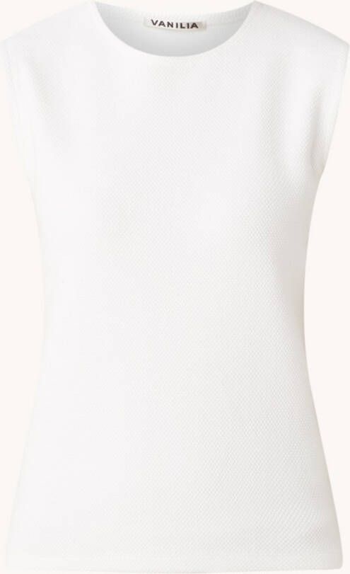 Vanilia Mouwloze top met structuur