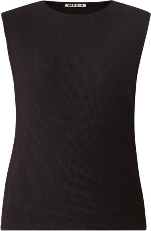 Vanilia Zwarte Top Sleeveless Struc