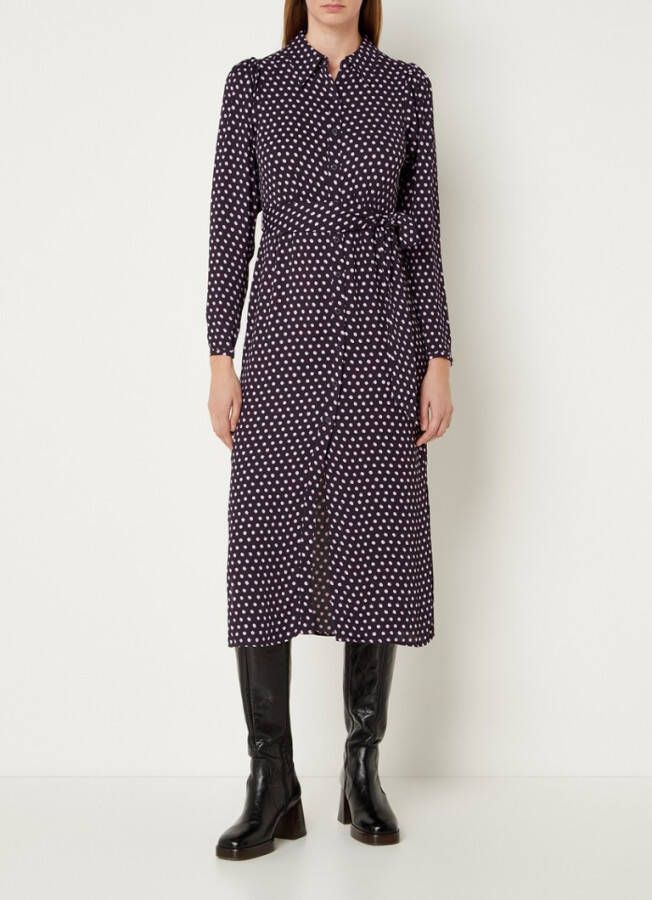 Whistles Midi blousejurk met stippenprint en strikceintuur