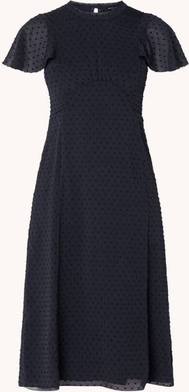 Whistles Elouise midi jurk met structuur en rugdecolleté