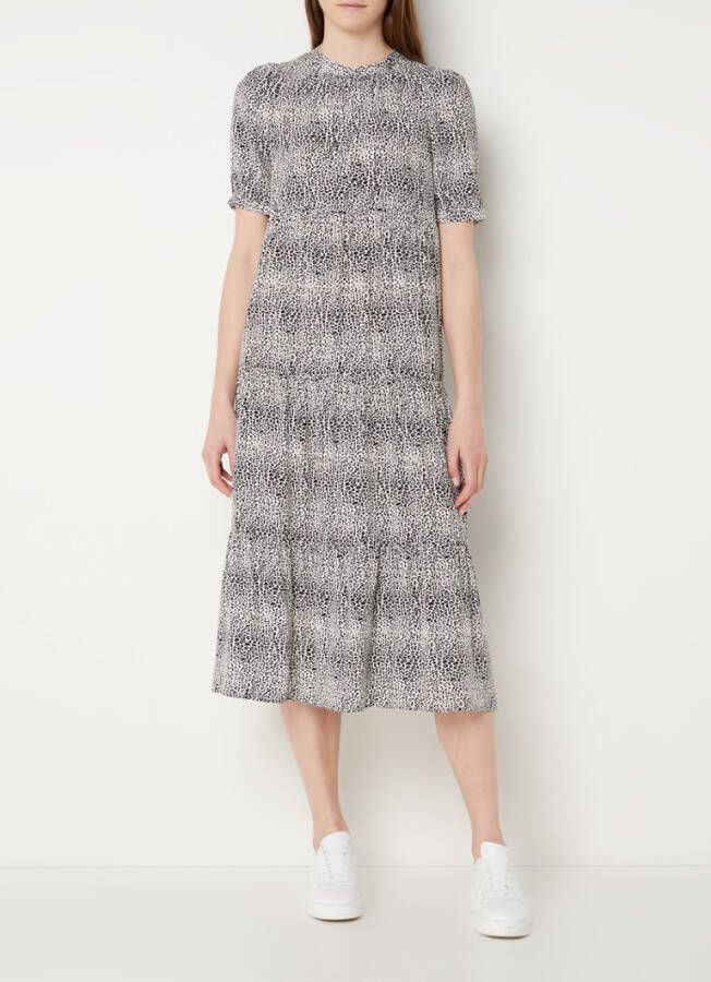 Whistles Gradient Trapeze midi jurk met panterprint
