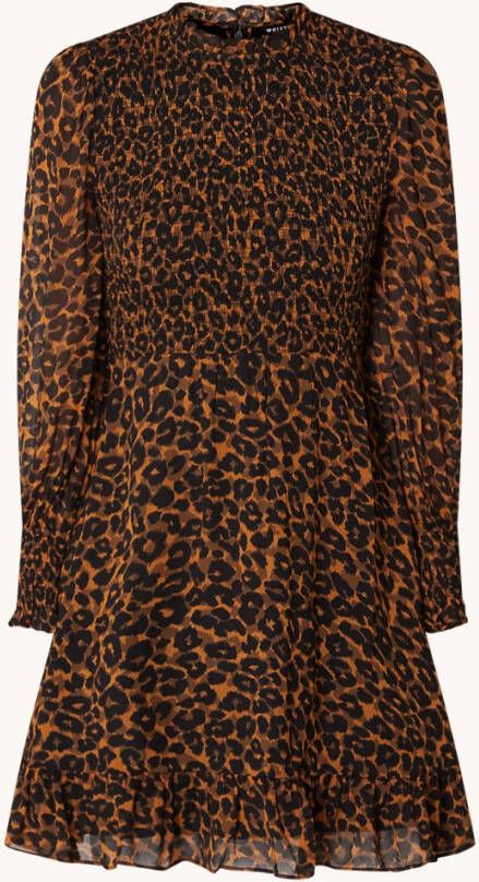 Whistles Mini jurk met panterpint en ruches
