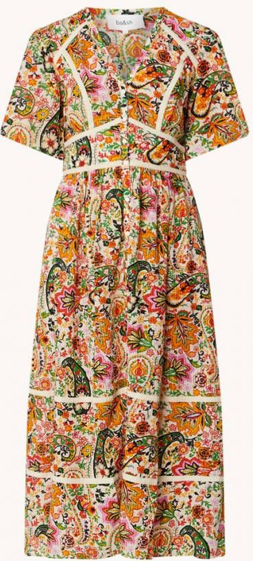 BA&SH Benja maxi jurk met bloemenprint en V hals online kopen