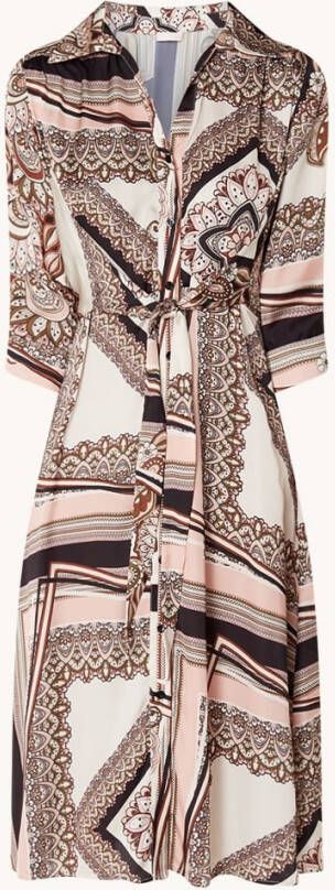 Liu Jo Midi blousejurk van satijn met strikceintuur