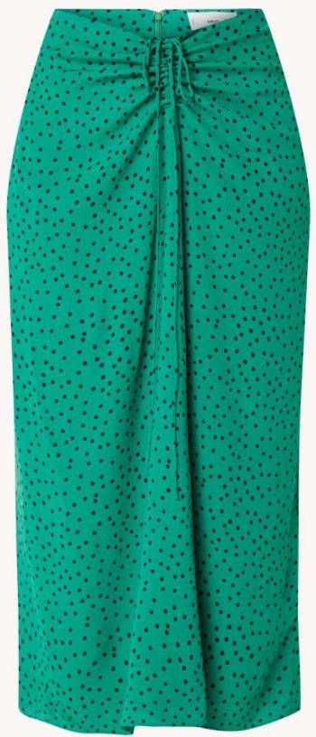 Mango Leo midirok met stippenprint en plooidetail