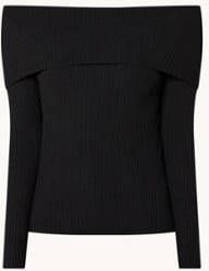 Mango Sharpei ribgebreide off shoulder top met stretch