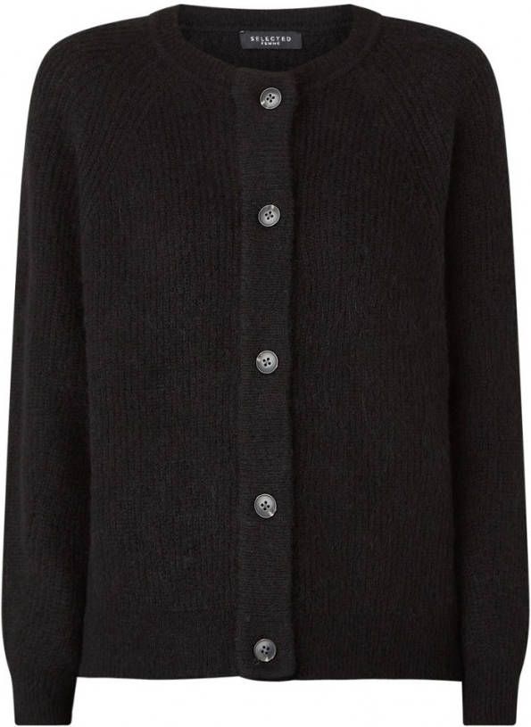 Selected Femme Vesten Lulu Long Sleeve Knit Short Cardigan B Zwart online kopen