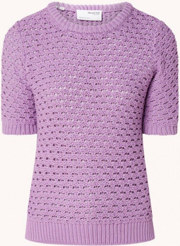 Selected Femme Sisley grofgebreide top met opengebreid dessin