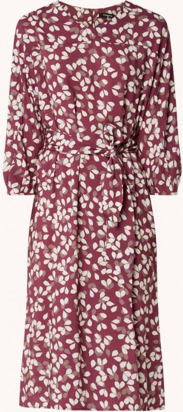 Taifun Midi jurk en strikceintuur en print