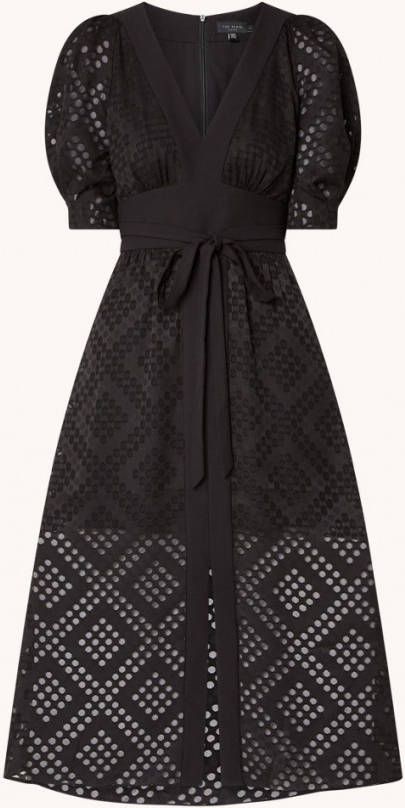 Ted Baker Liyon midi A lijn jurk met opengewerkt dessin
