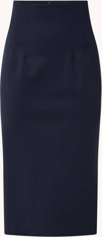 Vanilia Donkerblauwe Punto Fitted Skirt