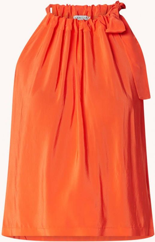 Vanilia Mouwloze top met gestrikt detail