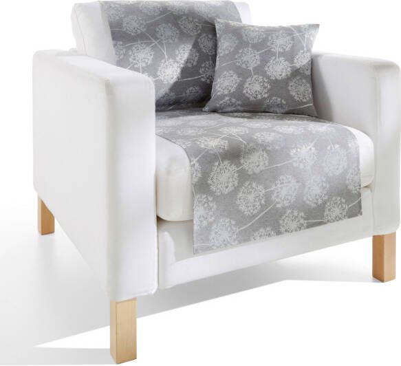 bpc living bonprix collection Bankloper met paardenbloemen, grijs/wit