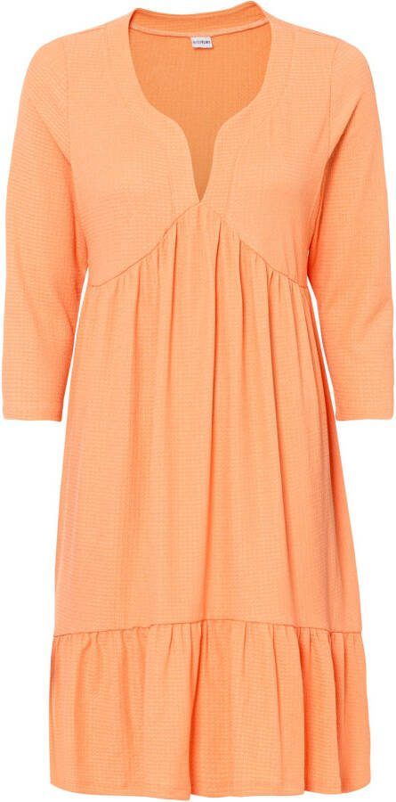 bonprix Crêpe jersey jurk met volants