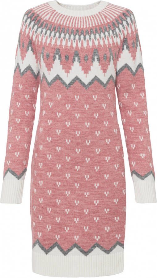 bonprix Gebreide jurk met Noors patroon