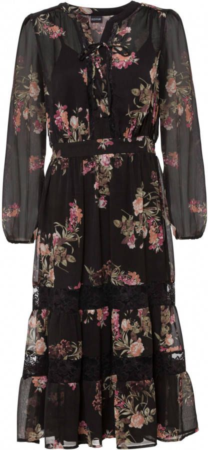 bonprix Gedessineerde midi jurk van gerecycled polyester