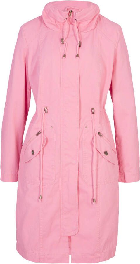 bonprix Getailleerde parka van katoen met opstaande kraag