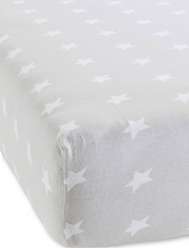 bpc living bonprix collection Hoeslaken met sterren, grijs, 100% katoen