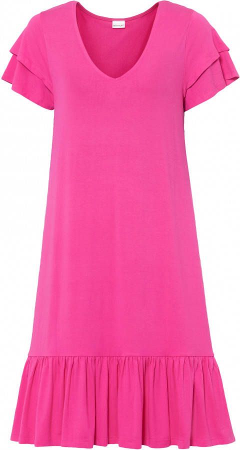 bonprix Jersey jurk met volant