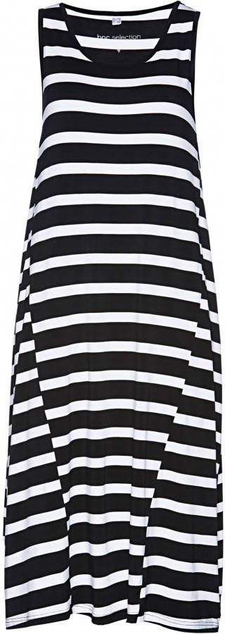 bpc selection Jersey midi jurk, zwart/wit gestreept