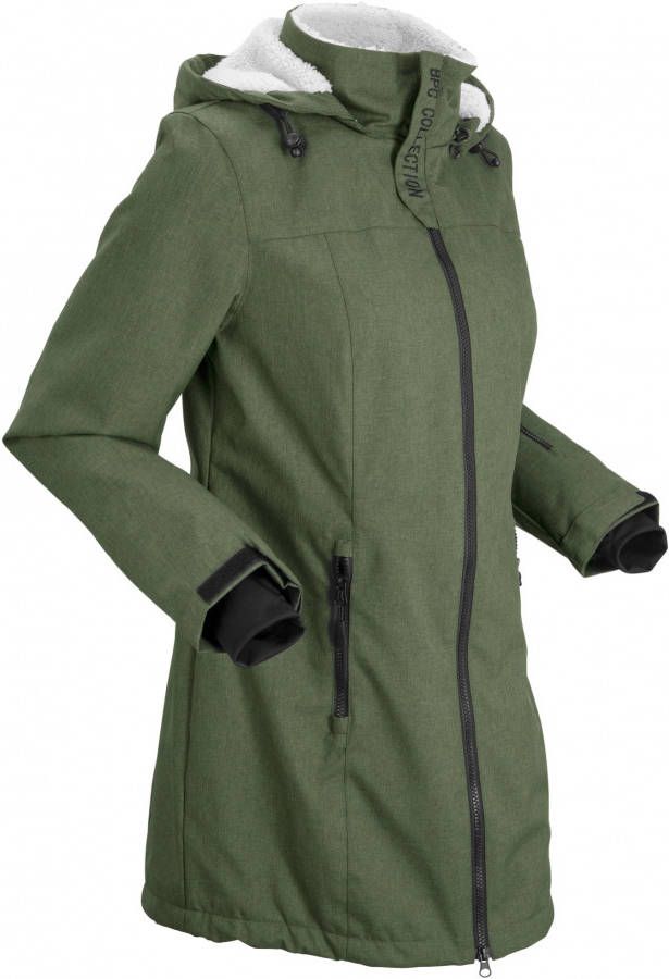 bonprix Waterdichte, lange outdoor jas met teddyfleece