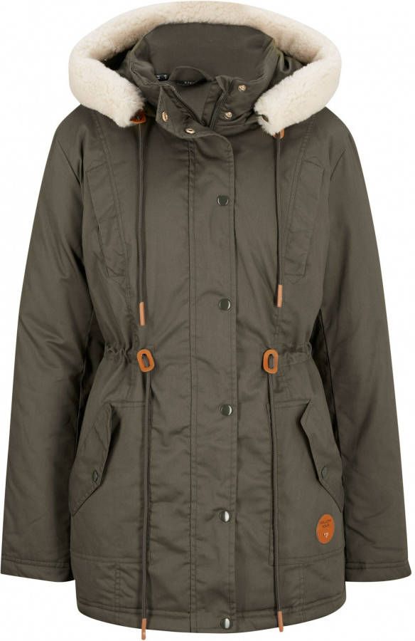 bpc bonprix collection Parka met imitatiebont, donkerolijfgroen