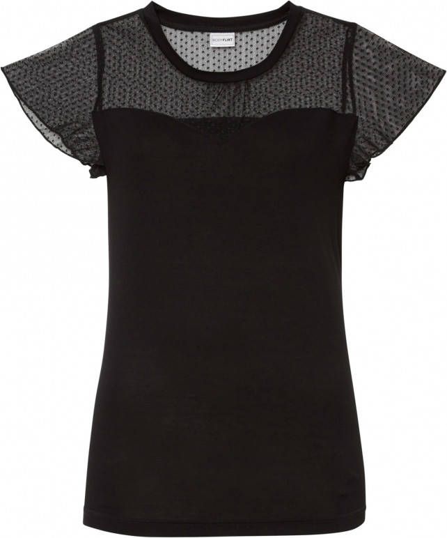 bonprix Stretch shirt met netweefsel