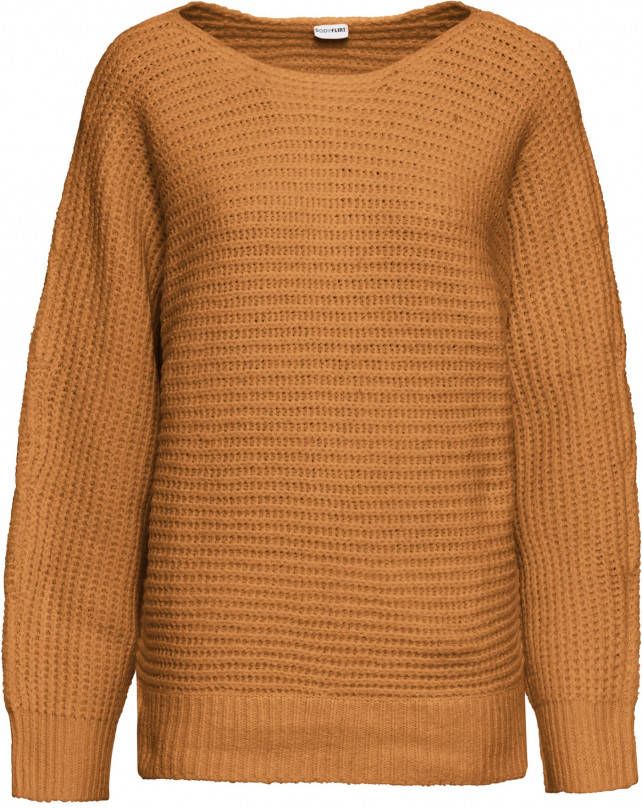 BODYFLIRT Trui, honingkleur gemêleerd, 97% polyester, 3% elastan