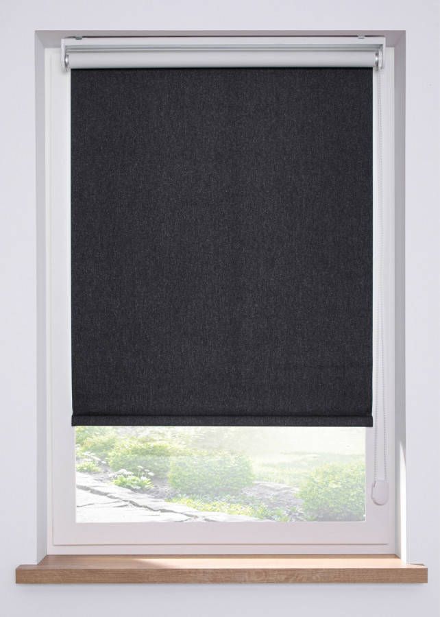 bonprix Verduisterend rolgordijn met glanzend effect, boren