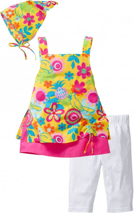 bonprix Meisjes jurk, legging en bandana(3 dlg. set )