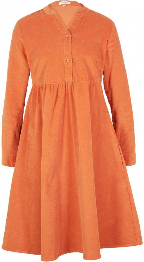 bonprix Knielange corduroy jurk met een knoopsluiting in A lijn