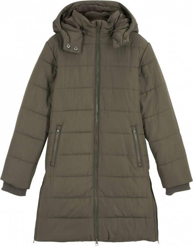 bonprix Meisjes lange, gewatteerde jas met afneembare capuchon