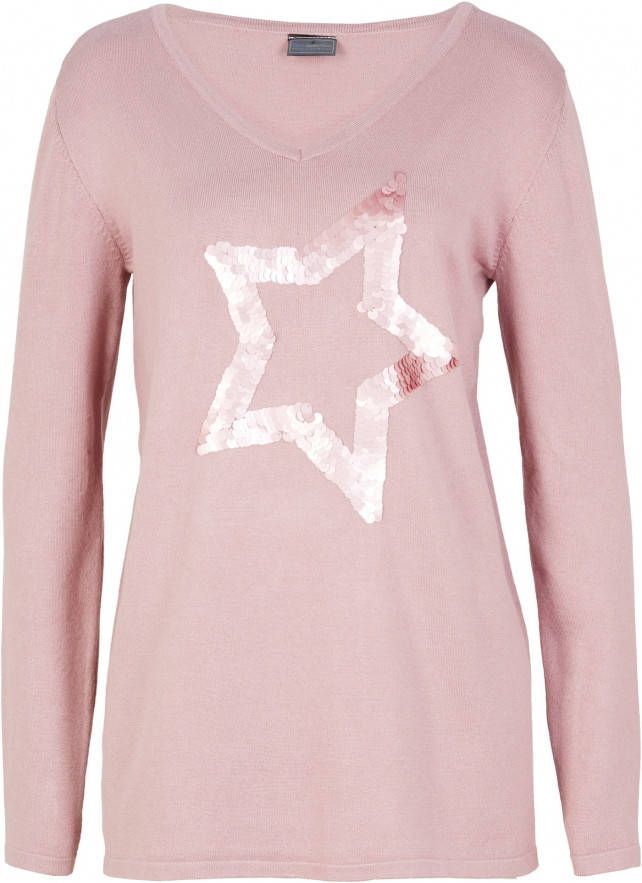 bonprix Lange trui met pailletten