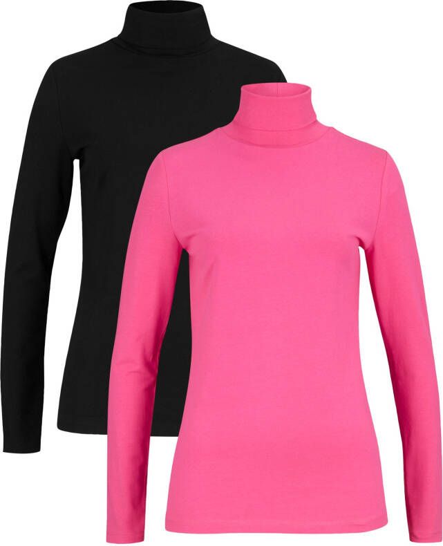 bonprix Longsleeve met col(set van 2 )