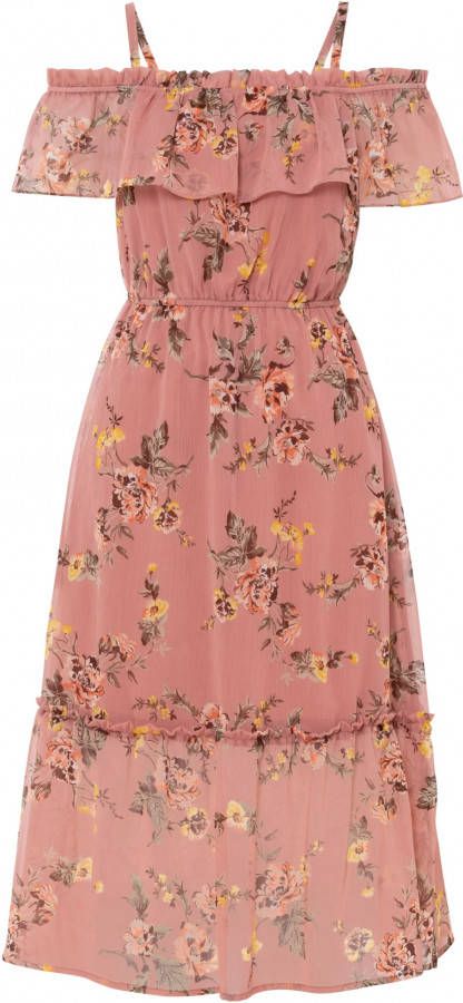 BODYFLIRT Off shoulder jurk, rozenhout gebloemd, 100% polyester