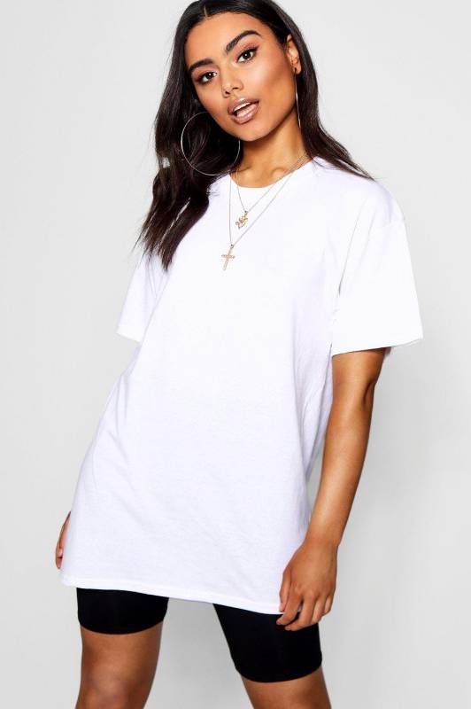 boohoo Basic Oversized Boyfriend T Shirt, White