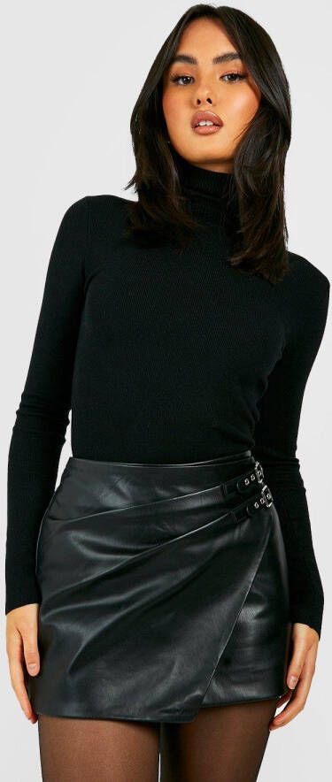 boohoo Fijn Gebreide Coltrui, Black