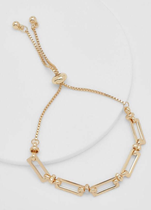 boohoo Gepolijste Schakel Armband Met Lus, Gold